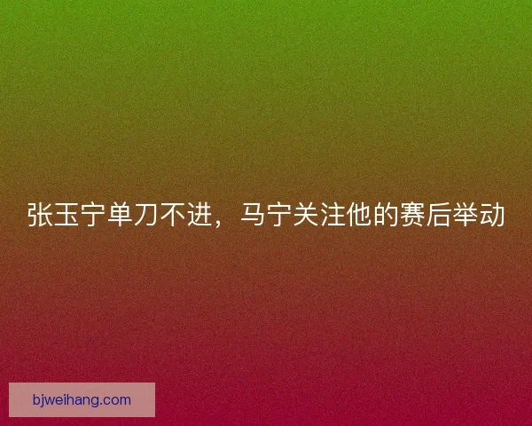 张玉宁单刀不进，马宁关注他的赛后举动