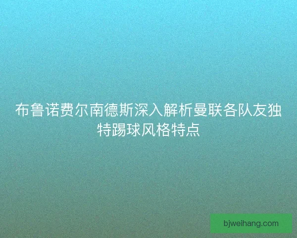 布鲁诺费尔南德斯深入解析曼联各队友独特踢球风格特点 布鲁诺费尔南德斯深入解析曼联各队友独特踢球风格特点